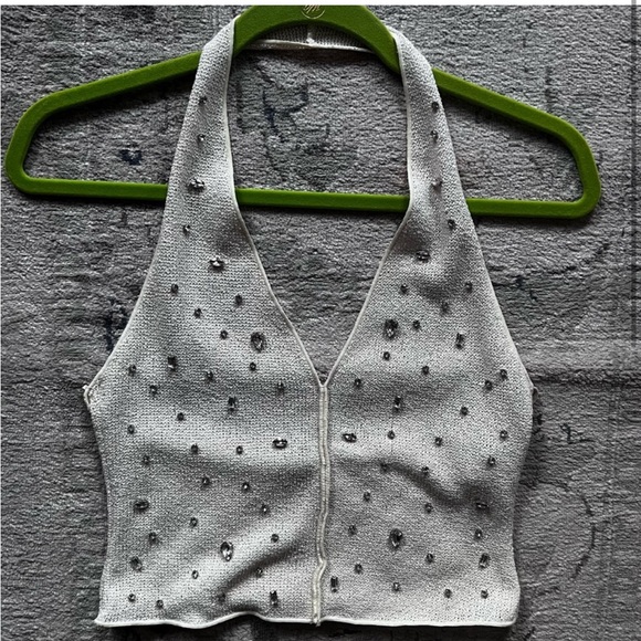 ZARA JEWEL HALTER TOP - Picture 10 of 12